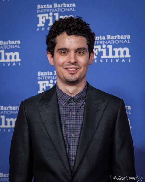 Young Director Damien Chazelle, 30, arrives on the red carpet to accept his Outstanding Directors Award at the Arlington Theater